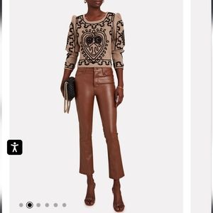 The mid rise Dazzler Ankle Crroped Slim Straight vegan leather pants